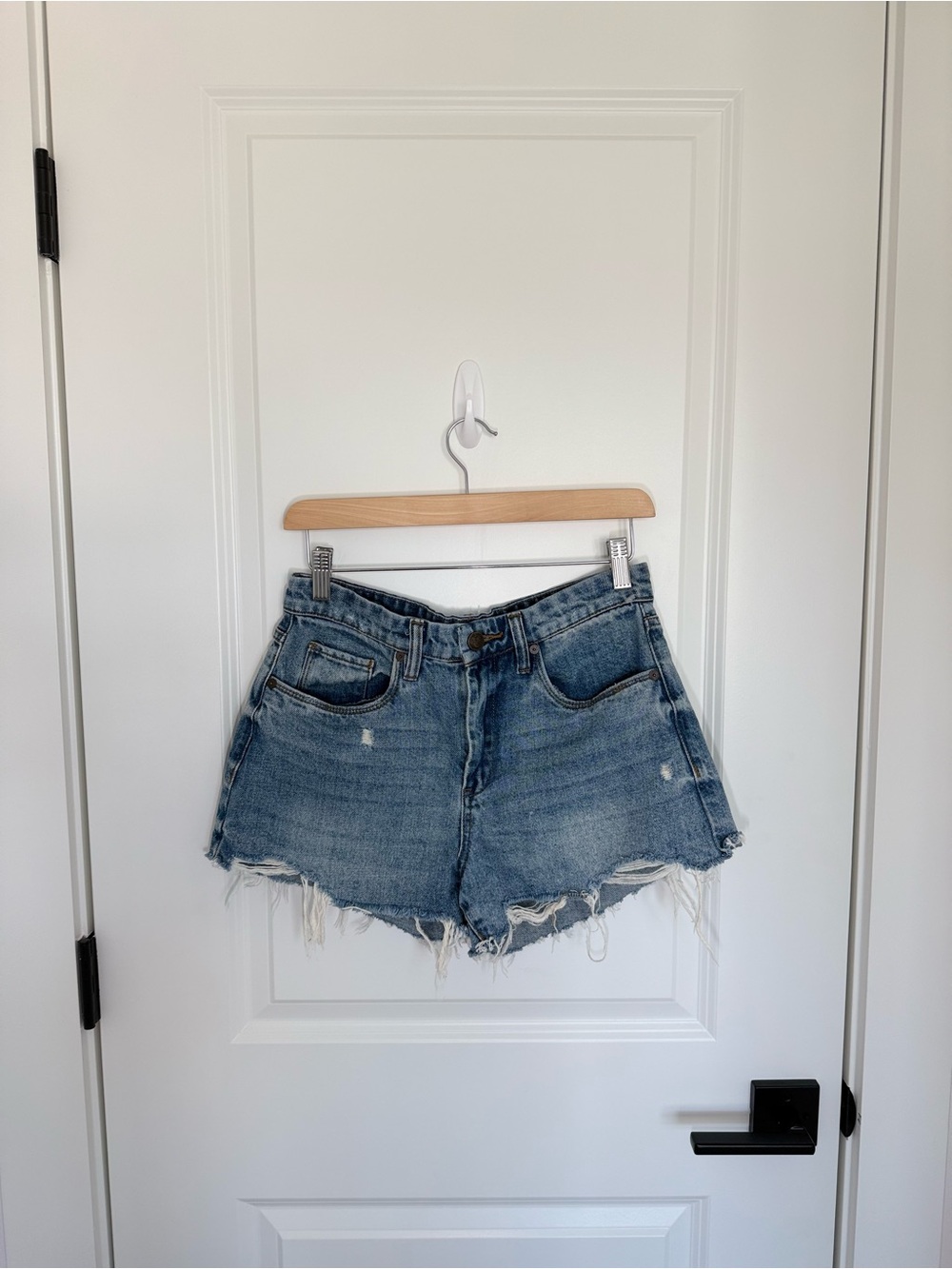 Blank NYC Light Blue Distressed Denim Cutoff Shorts